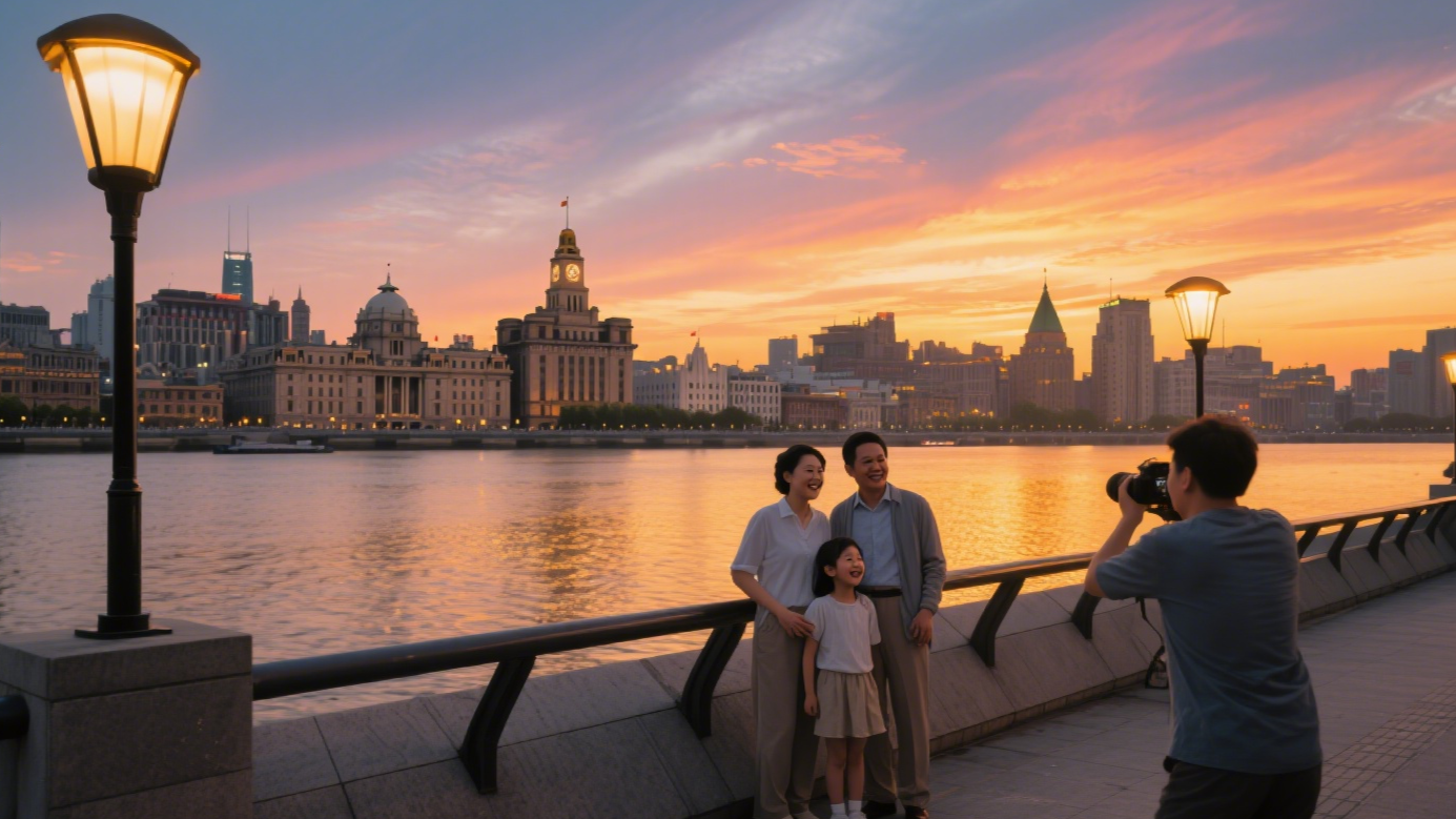 Group-photo-with-river-backdrop-at-sunset