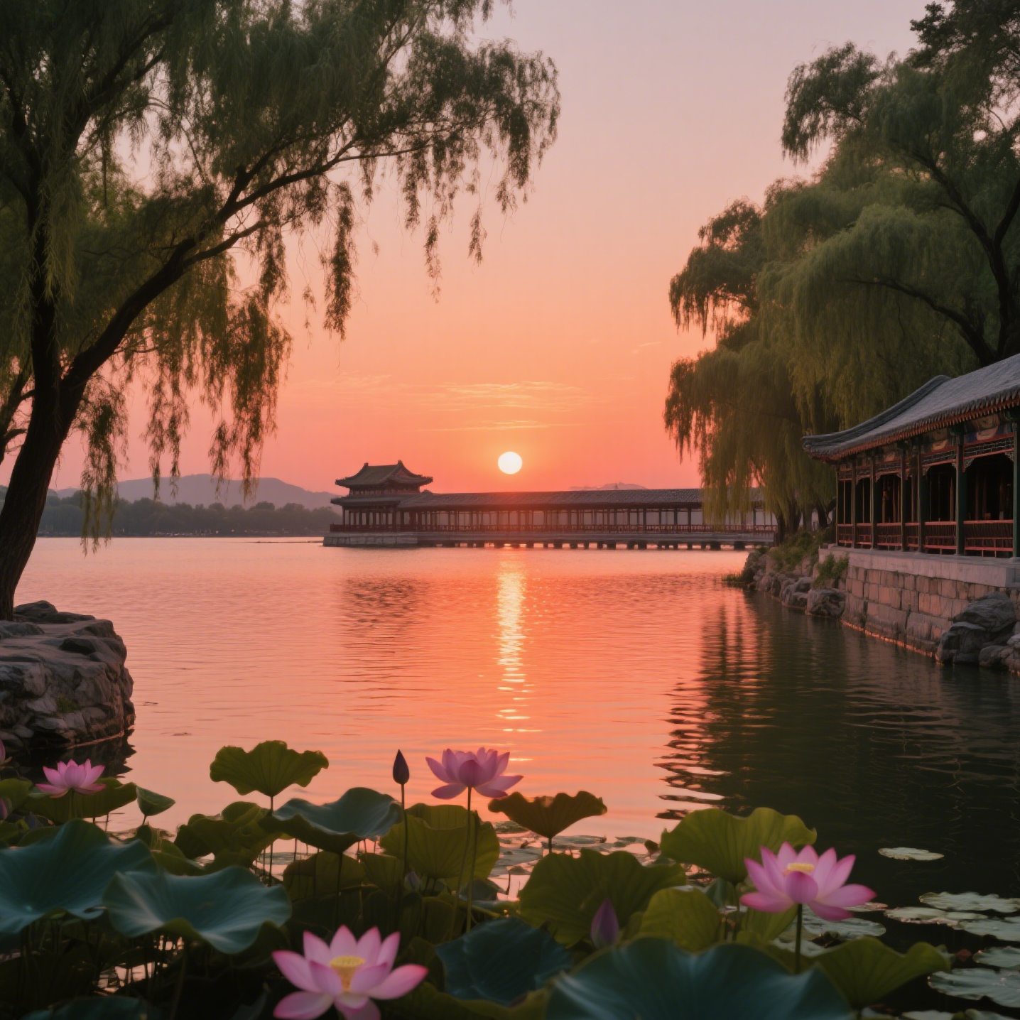 Summer Palace gardens and Kunming Lake, serene moment in Beijing 6 day tour