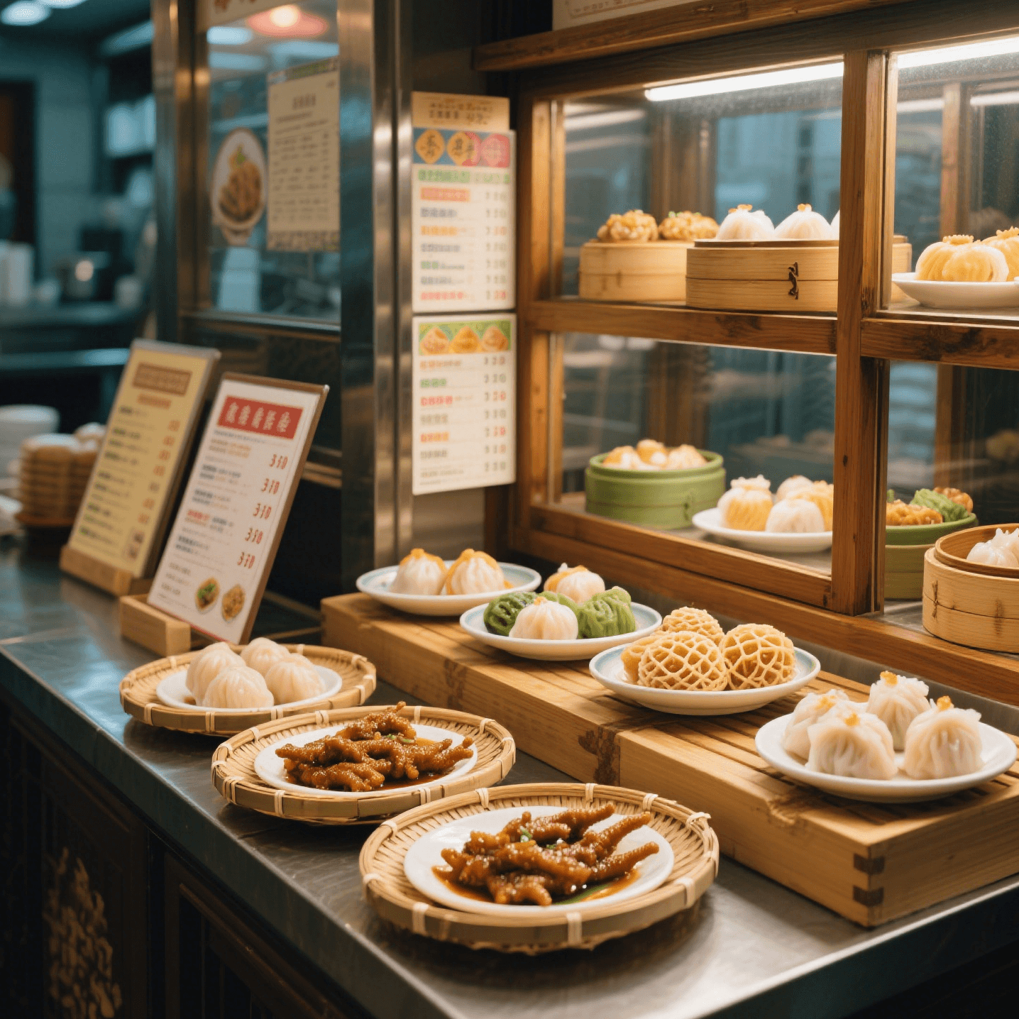 Cantonese dim sum on bamboo trays, a must-try while seeing Guangzhou