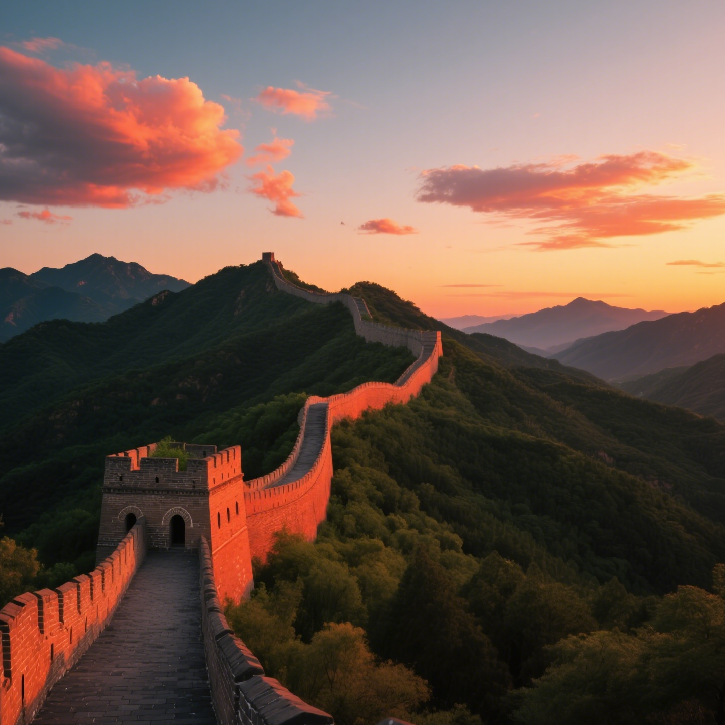 Great Wall winding over mountains, essential part of Beijing 6 day travel plan